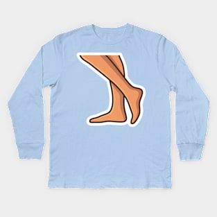 Human Feet Sticker vector illustration. People fashion icon concept. Human foot for medical health care sticker vector design with shadow. Kids Long Sleeve T-Shirt